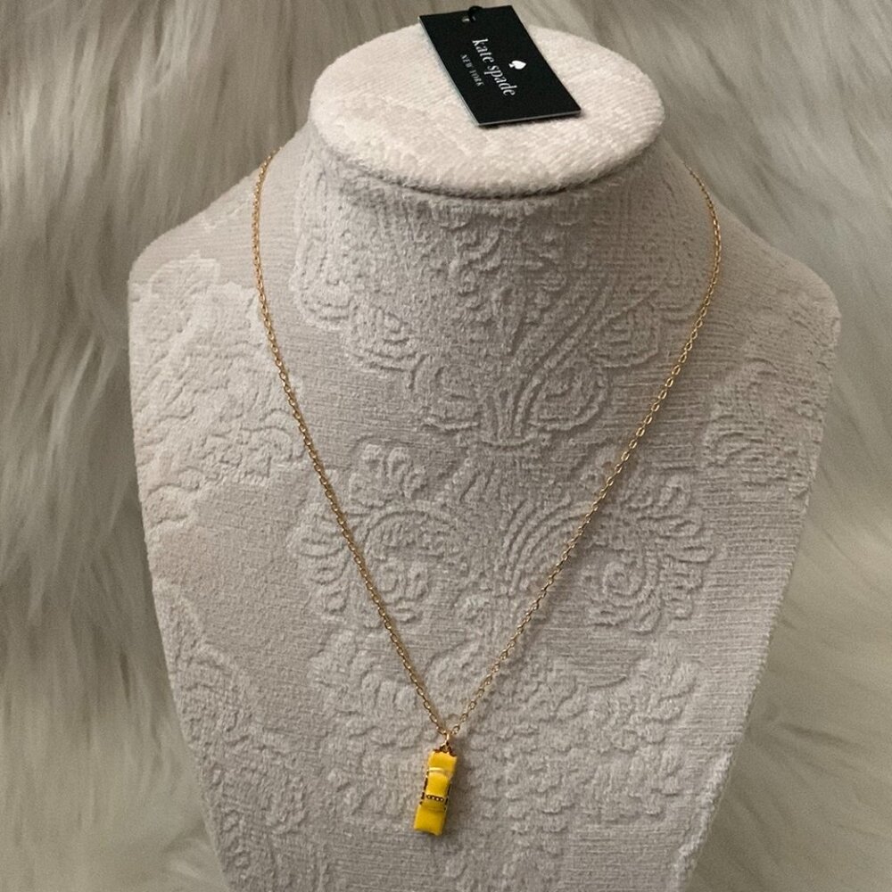 KATE SPADE Hit the City NYC Taxi Cab Pendant Necklace in Gold